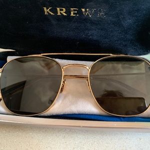 KREWE sunglasses 24k Titanium Earhart design with green polarized lenses